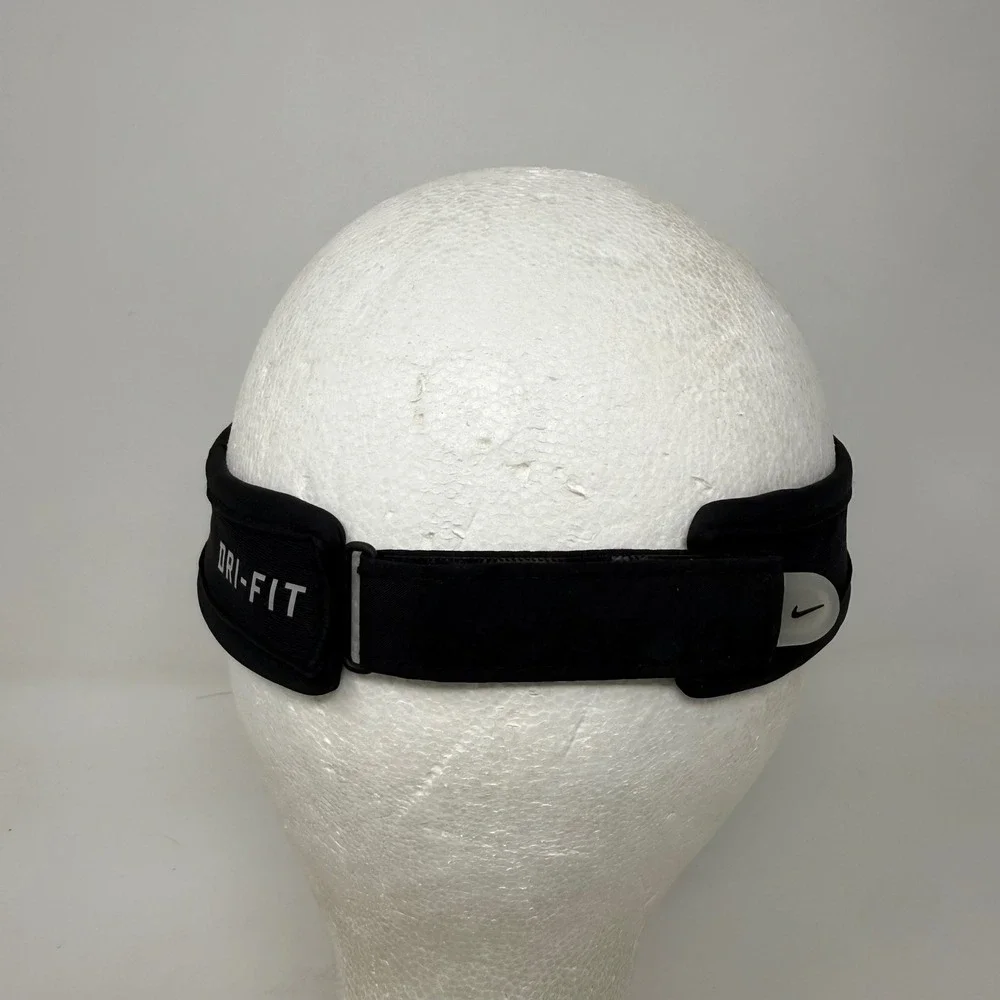 Nike Featherlight Dri-FIT Visor Black Adjustable Running Tennis Hat Swoosh Logo